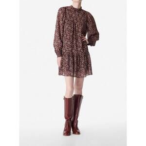 NEW VANESSABRUNO marron bethany mini dress in classic brown
